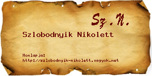 Szlobodnyik Nikolett névjegykártya
